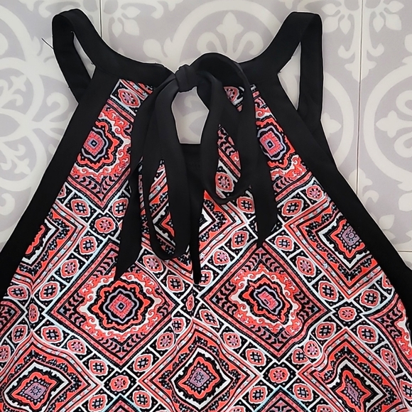 Maurices Geometric Dress Black Pink Aqua Size Small - Picture 3 of 11